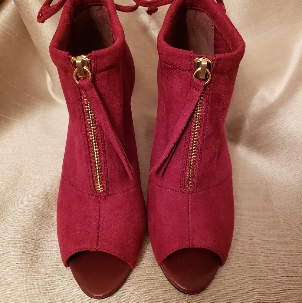 Bella Vita Nordstrom Open Toe Heels 6.5 Burgundy